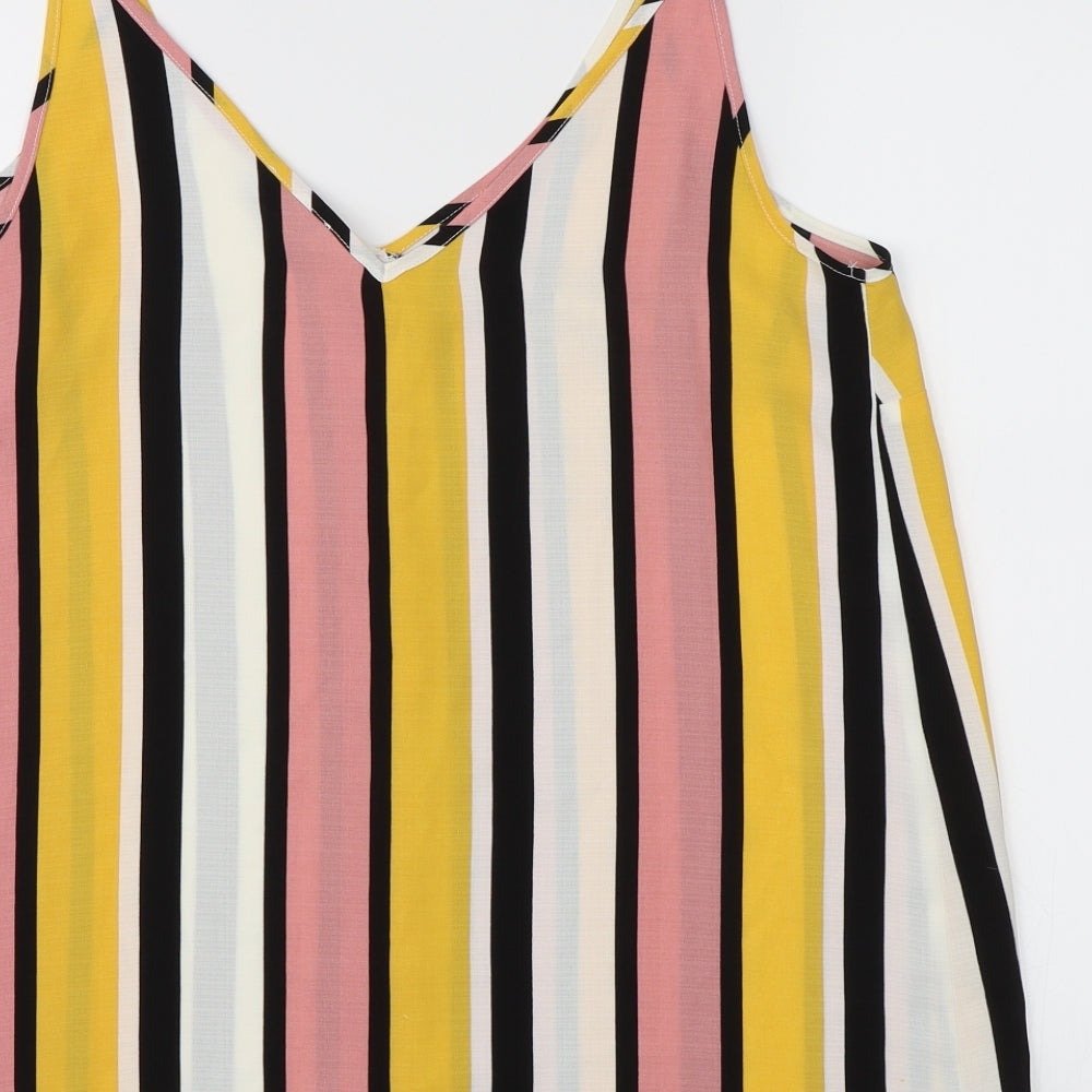 Papaya Womens Multicoloured Striped Chiffon Camisole Tank Size 12