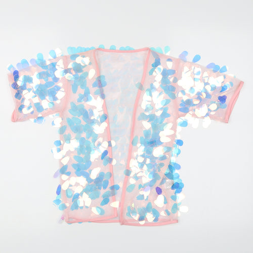 NEXT Girls Pink  Mesh Kimono Blouse Size 7-8 Years
