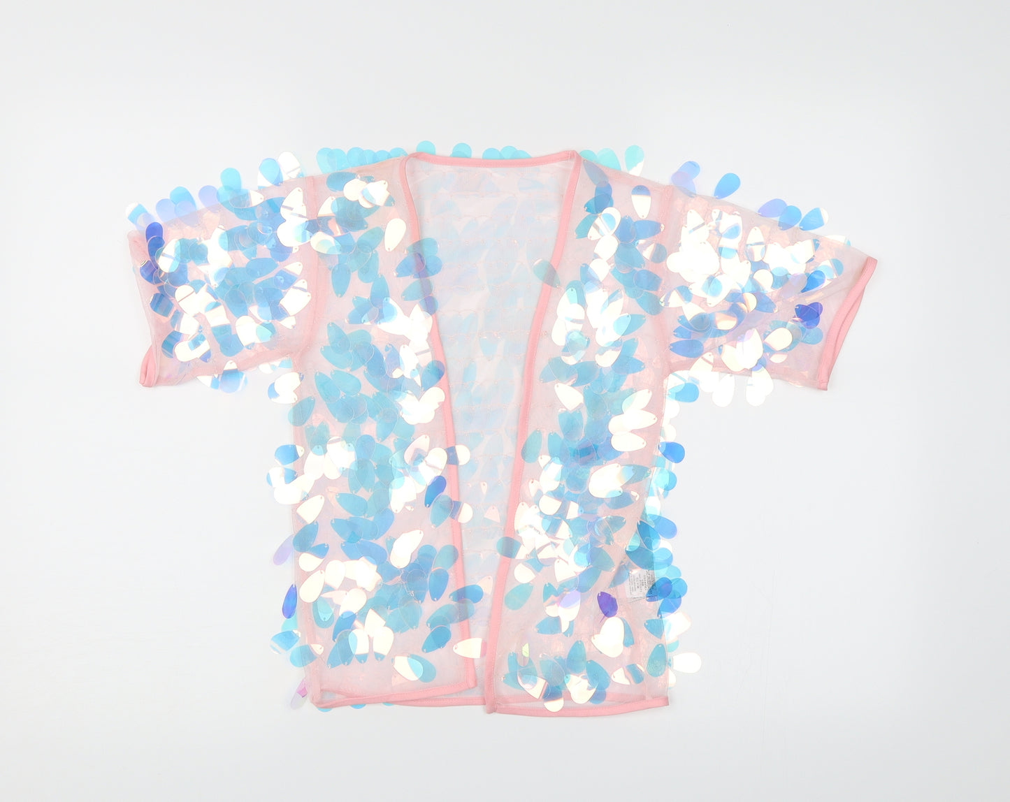 NEXT Girls Pink  Mesh Kimono Blouse Size 7-8 Years