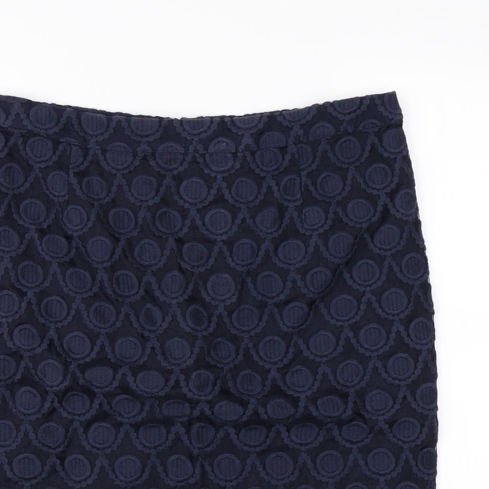 NEXT Womens Blue Geometric  A-Line Skirt Size 14