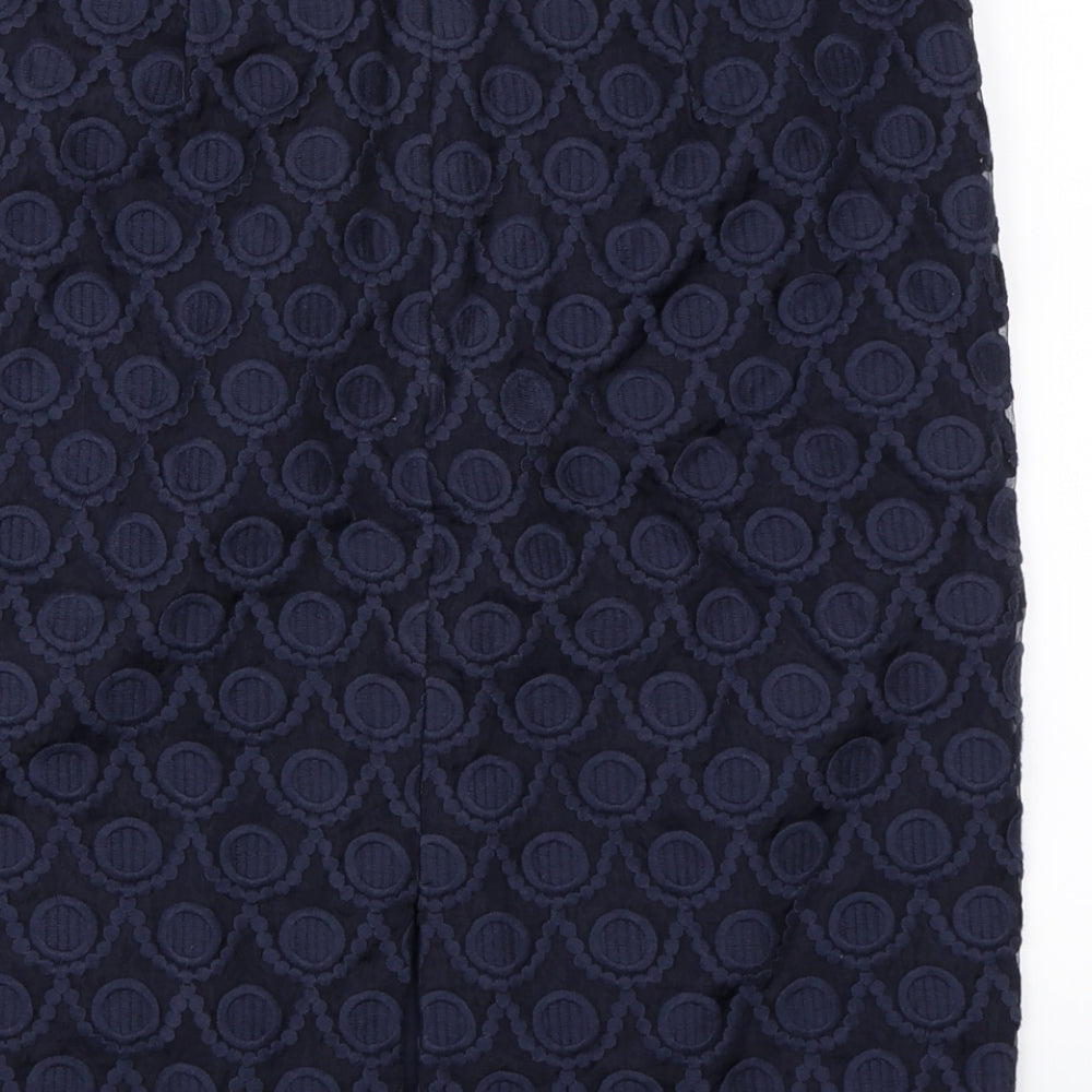 NEXT Womens Blue Geometric  A-Line Skirt Size 14