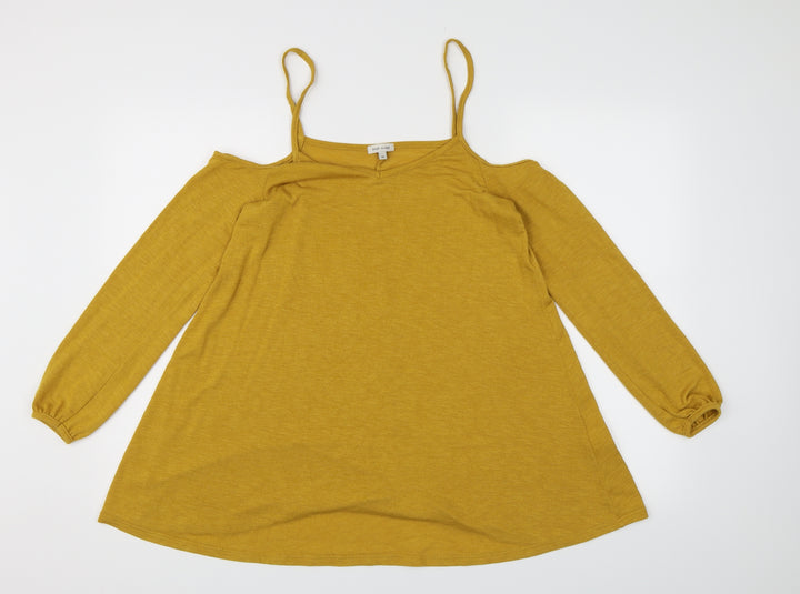 River Island Womens Yellow  Knit Pullover Jumper Size 10