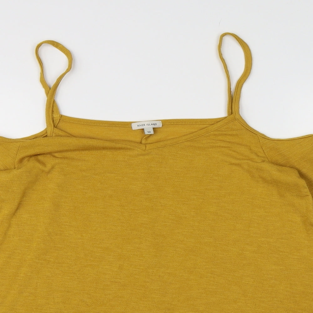 River Island Womens Yellow  Knit Pullover Jumper Size 10