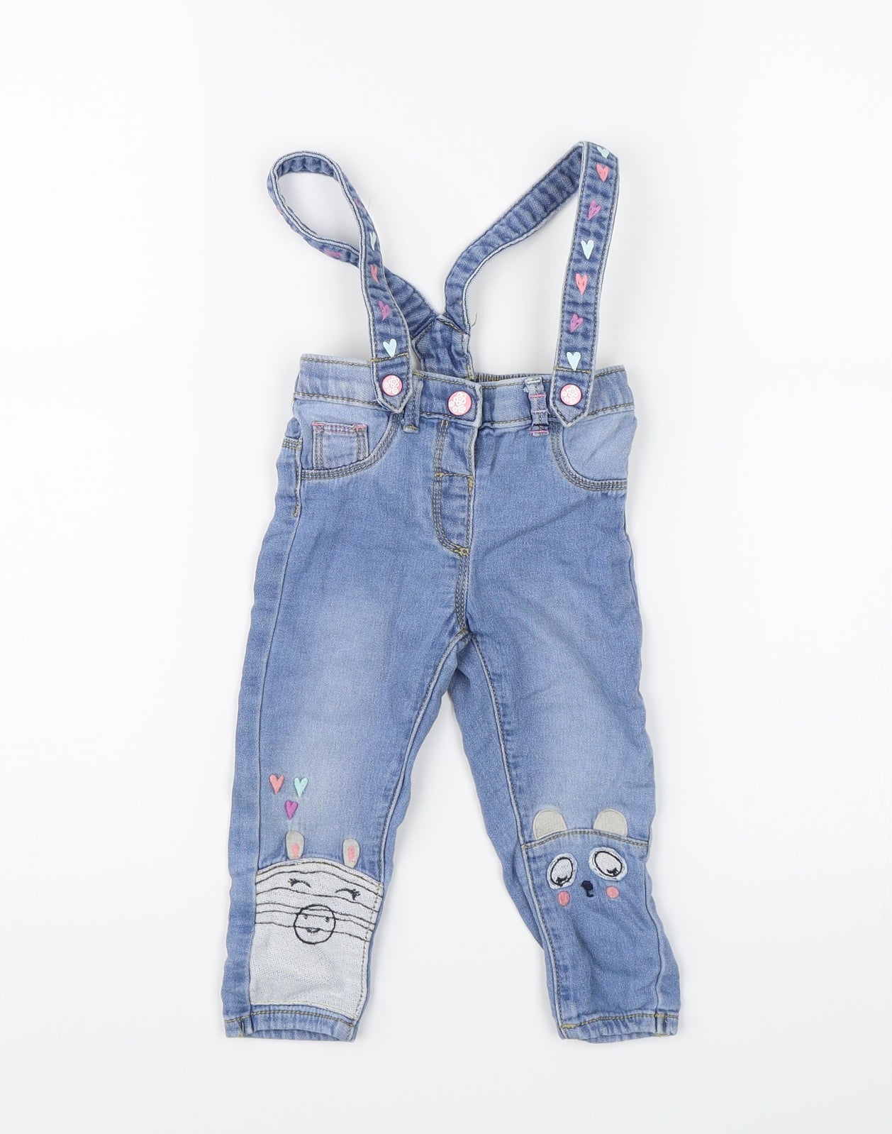 Nutmeg Girls Blue  Denim Dungaree One-Piece Size 9-12 Months