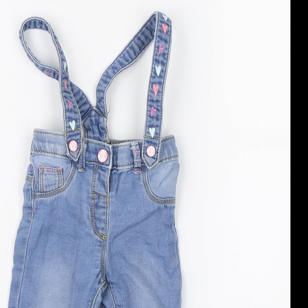 Nutmeg Girls Blue  Denim Dungaree One-Piece Size 9-12 Months
