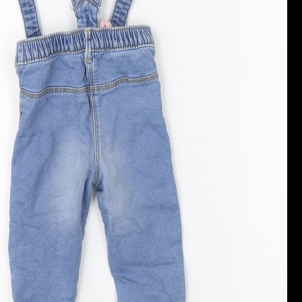 Nutmeg Girls Blue  Denim Dungaree One-Piece Size 9-12 Months