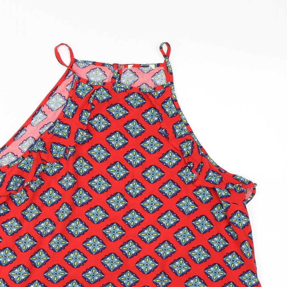 Matalan Womens Red Geometric  Camisole Tank Size 16