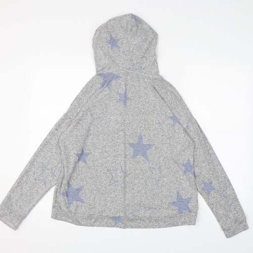 Marks and Spencer Womens Grey  Knit Top Pyjama Top Size 14  - Star pattern