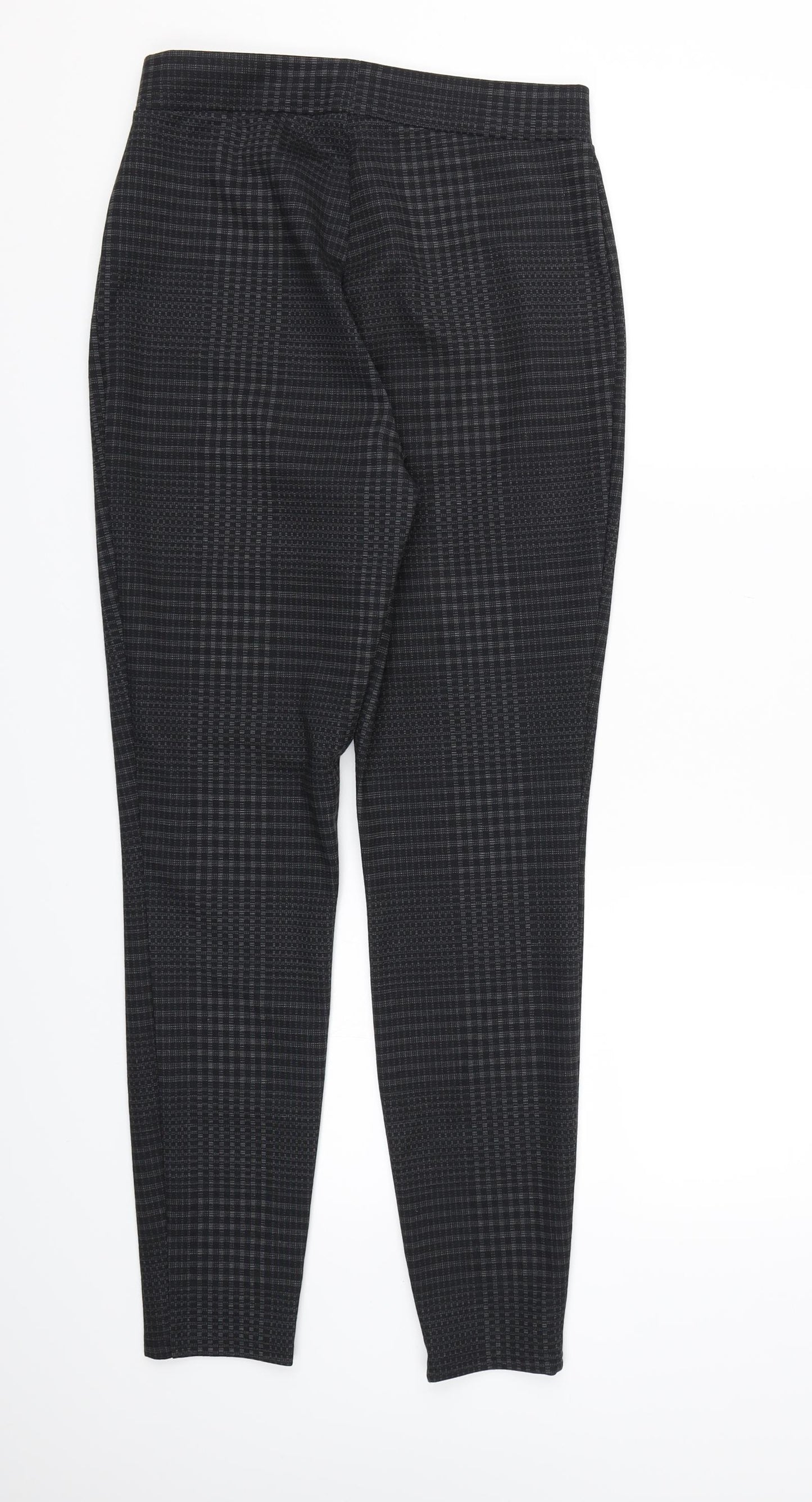 Papaya Womens Grey Check Rayon Pedal Pusher Trousers Size 10 L28 in
