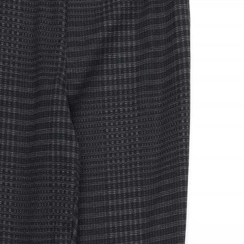 Papaya Womens Grey Check Rayon Pedal Pusher Trousers Size 10 L28 in