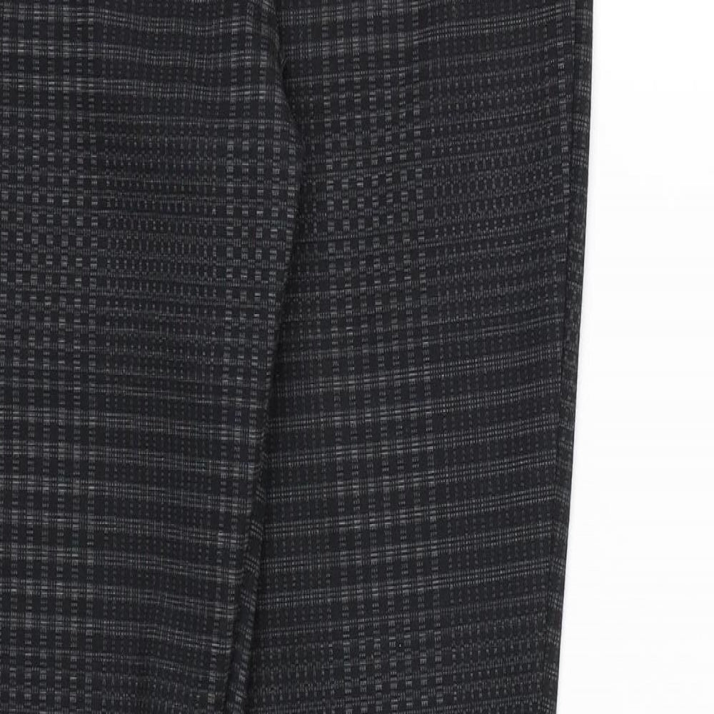Papaya Womens Grey Check Rayon Pedal Pusher Trousers Size 10 L28 in