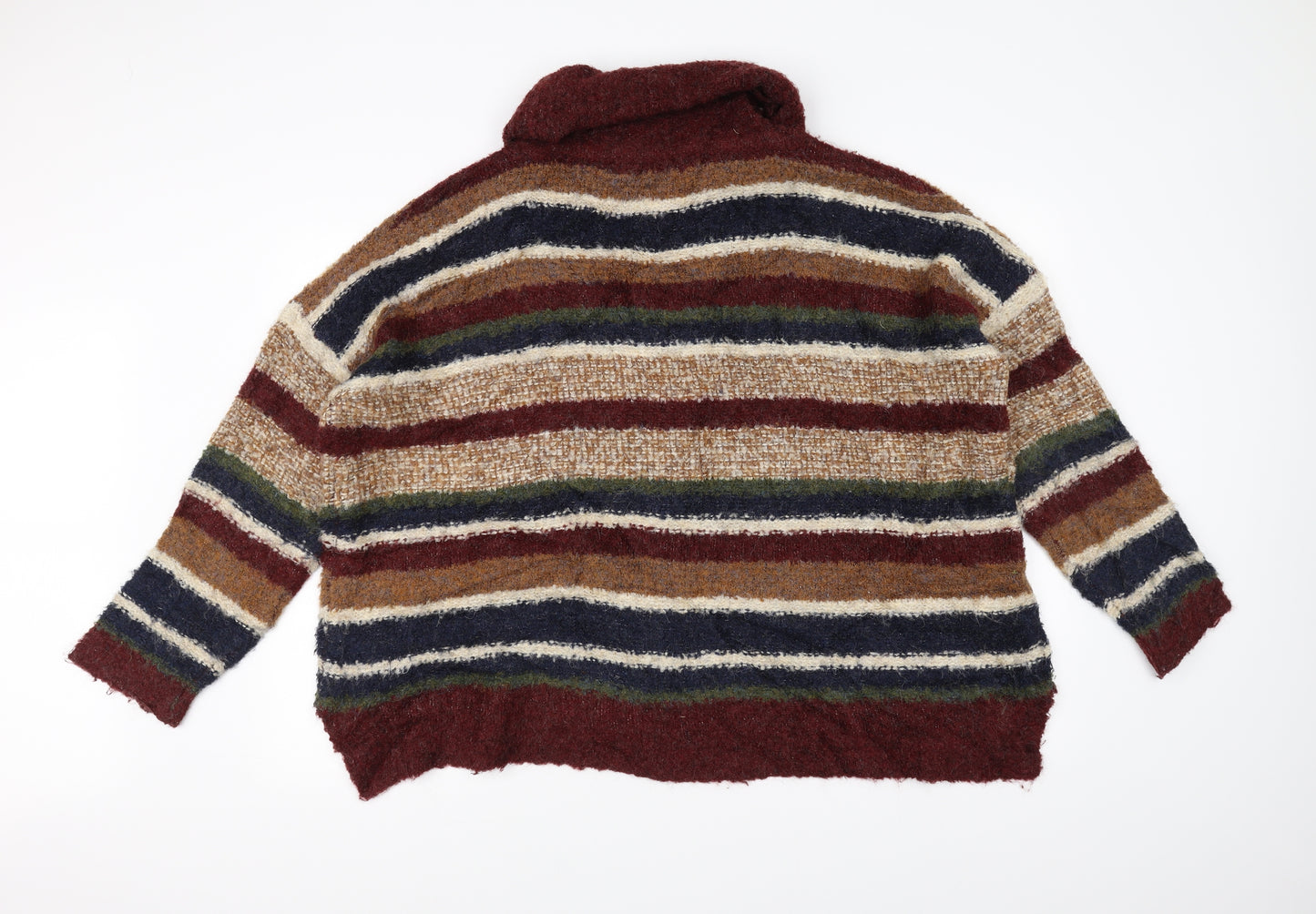 Papaya Womens Purple Striped Knit Pullover Jumper Size XL