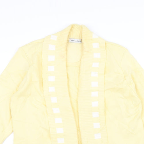 Impressions Womens Yellow  Knit Cardigan Jumper Size M