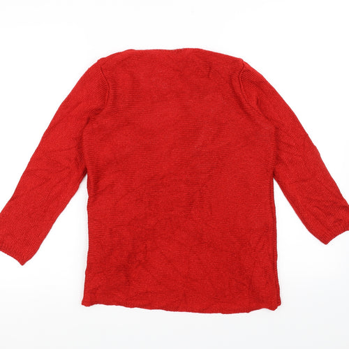 Per Una Womens Red  Knit Pullover Jumper Size 8