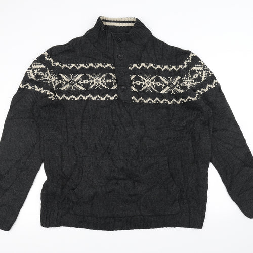 F&F Mens Black  Knit Pullover Jumper Size 3XL