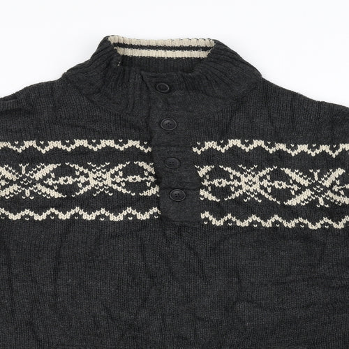F&F Mens Black  Knit Pullover Jumper Size 3XL
