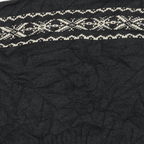 F&F Mens Black  Knit Pullover Jumper Size 3XL
