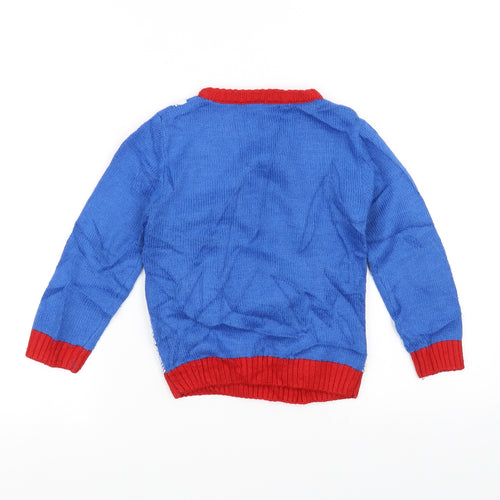 George Boys Blue  Knit Pullover Jumper Size 3-4 Years  - Penguin