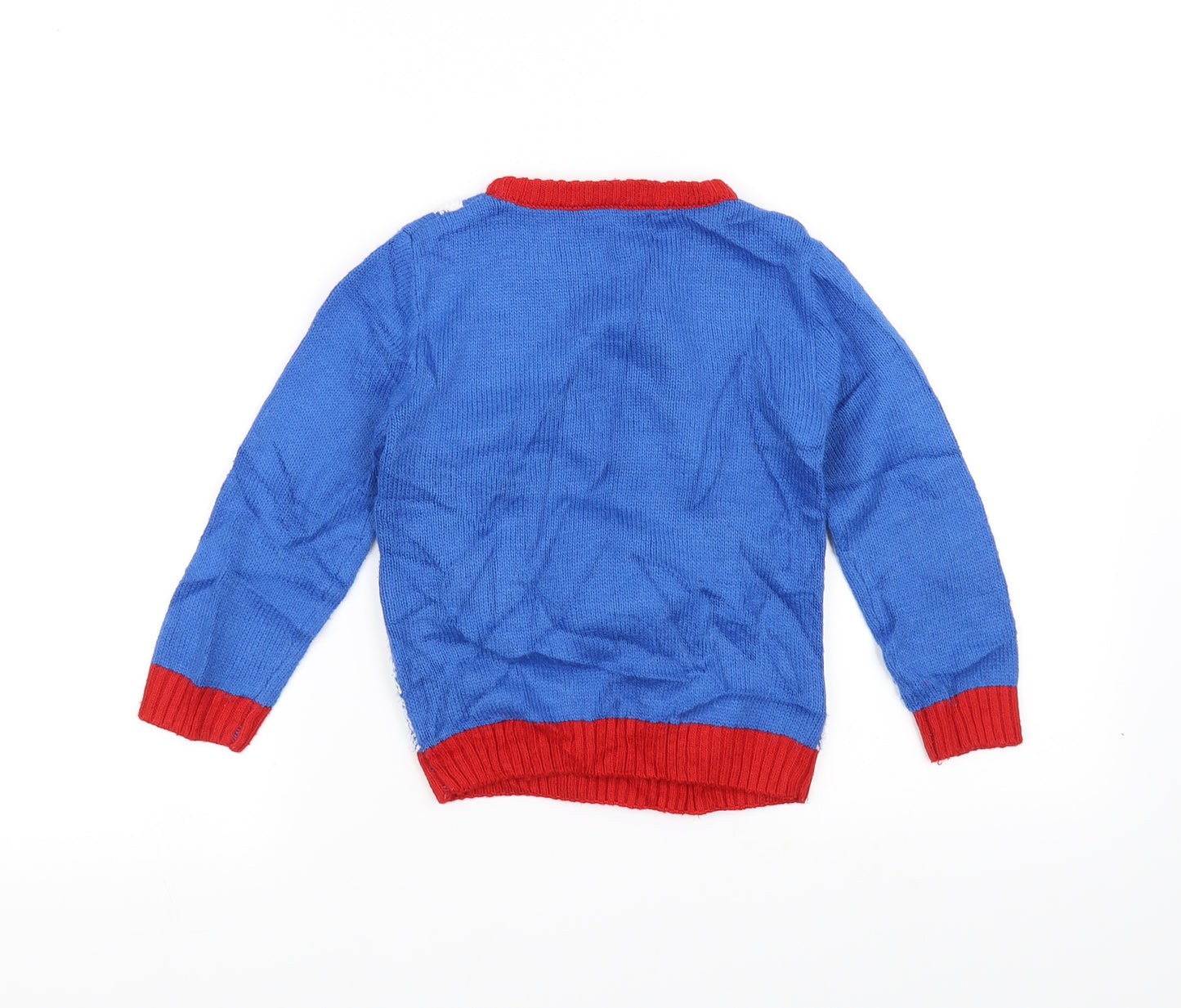 George Boys Blue  Knit Pullover Jumper Size 3-4 Years  - Penguin