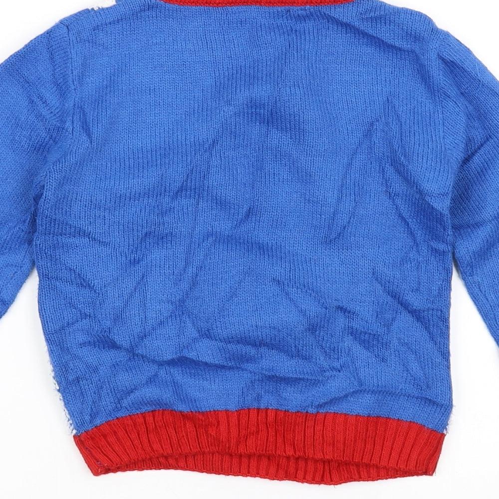 George Boys Blue  Knit Pullover Jumper Size 3-4 Years  - Penguin