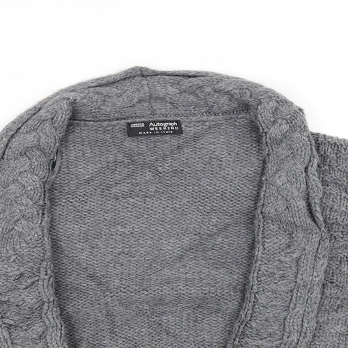 Marks and Spencer Womens Grey  Knit Cardigan Jumper Size 12