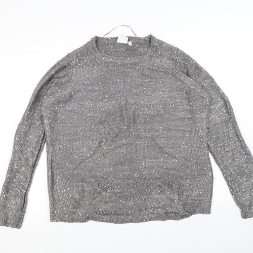 JUNAROSE Womens Grey  Knit Pullover Jumper Size L