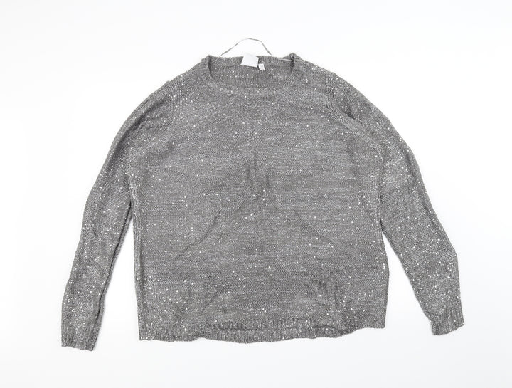 JUNAROSE Womens Grey  Knit Pullover Jumper Size L