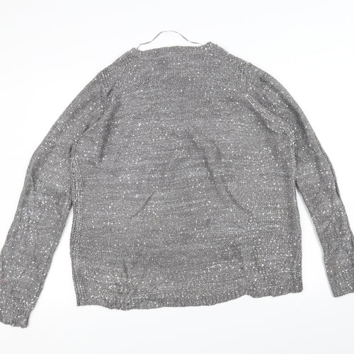 JUNAROSE Womens Grey  Knit Pullover Jumper Size L