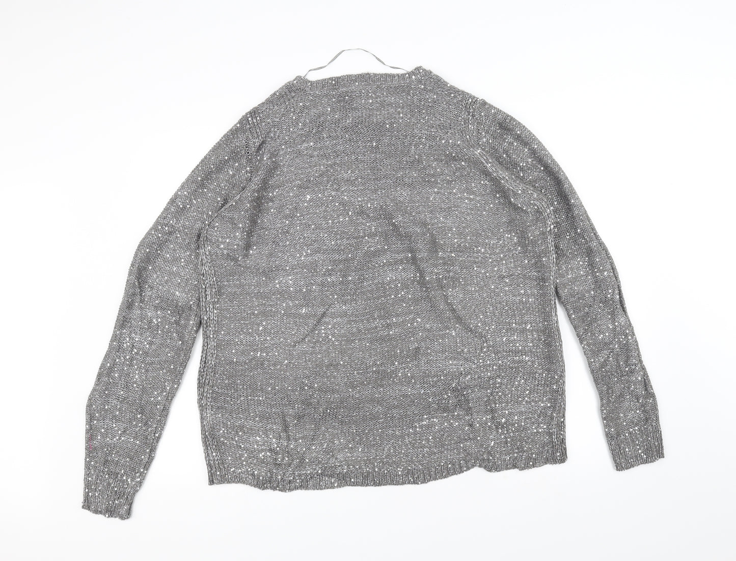 JUNAROSE Womens Grey  Knit Pullover Jumper Size L