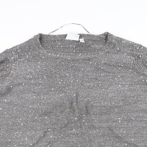 JUNAROSE Womens Grey  Knit Pullover Jumper Size L