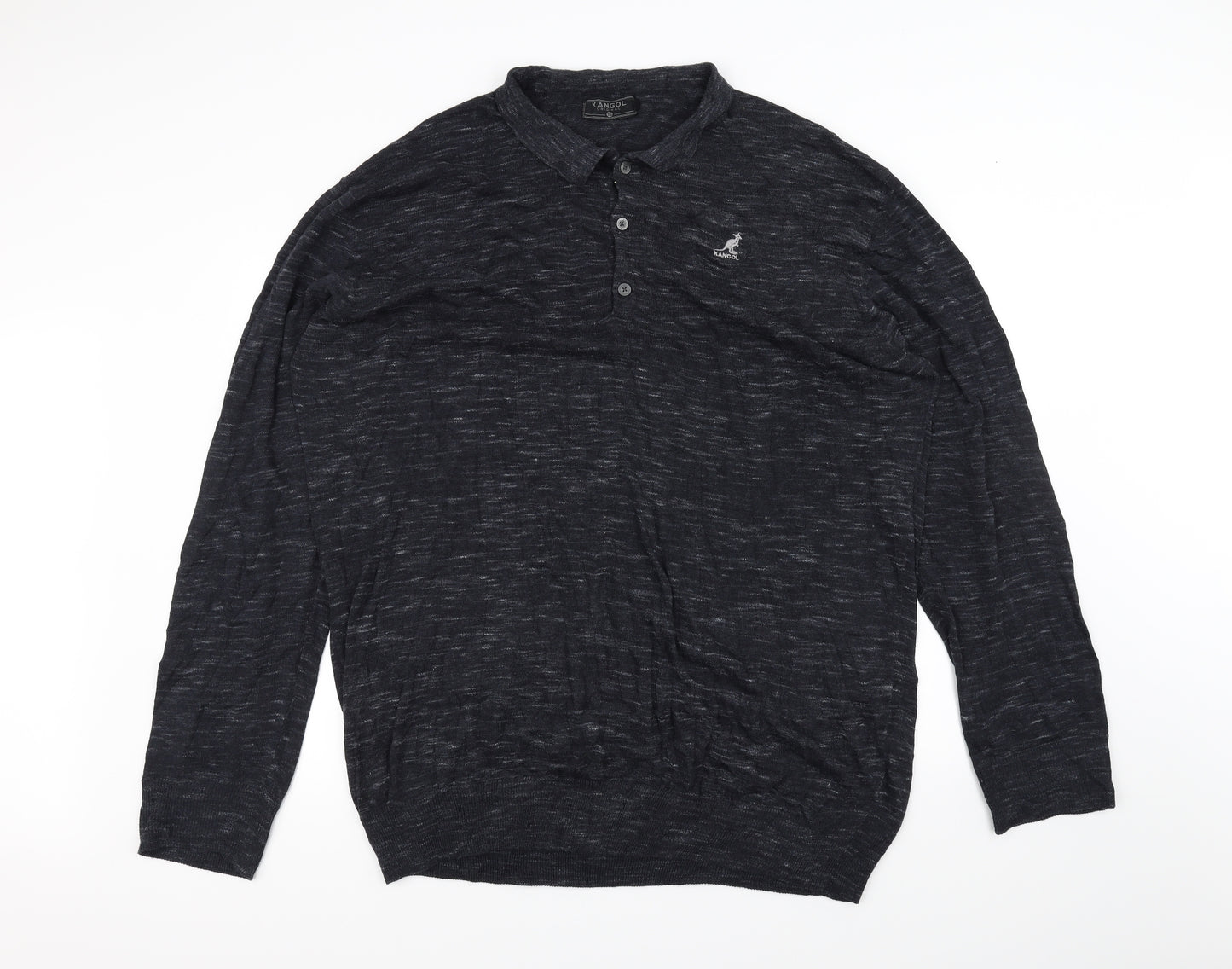 Kangol Mens Black    Button-Up Size 3XL