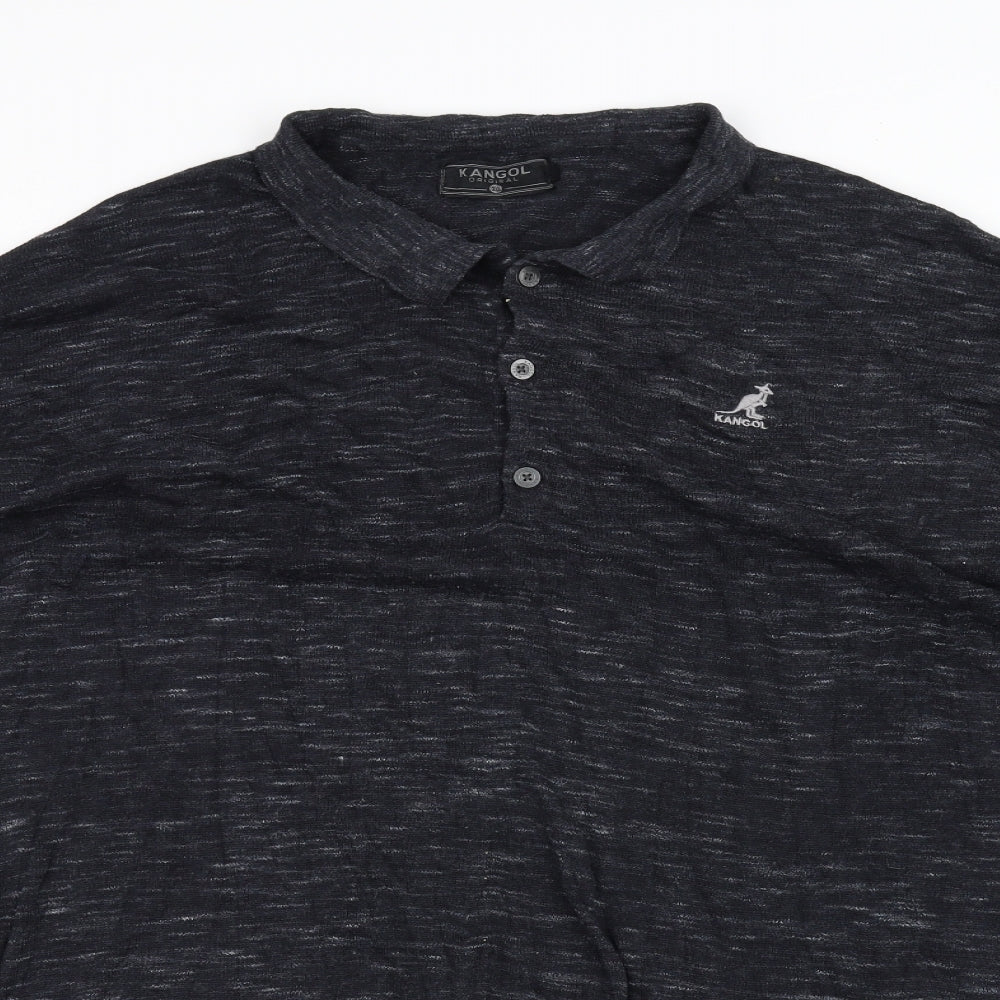 Kangol Mens Black    Button-Up Size 3XL