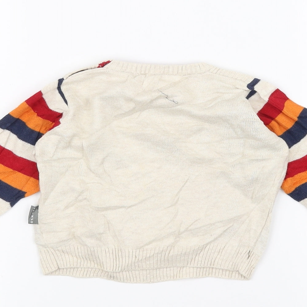 Nutmeg Baby White  Knit Pullover Jumper Size 6-9 Months  - Christmas