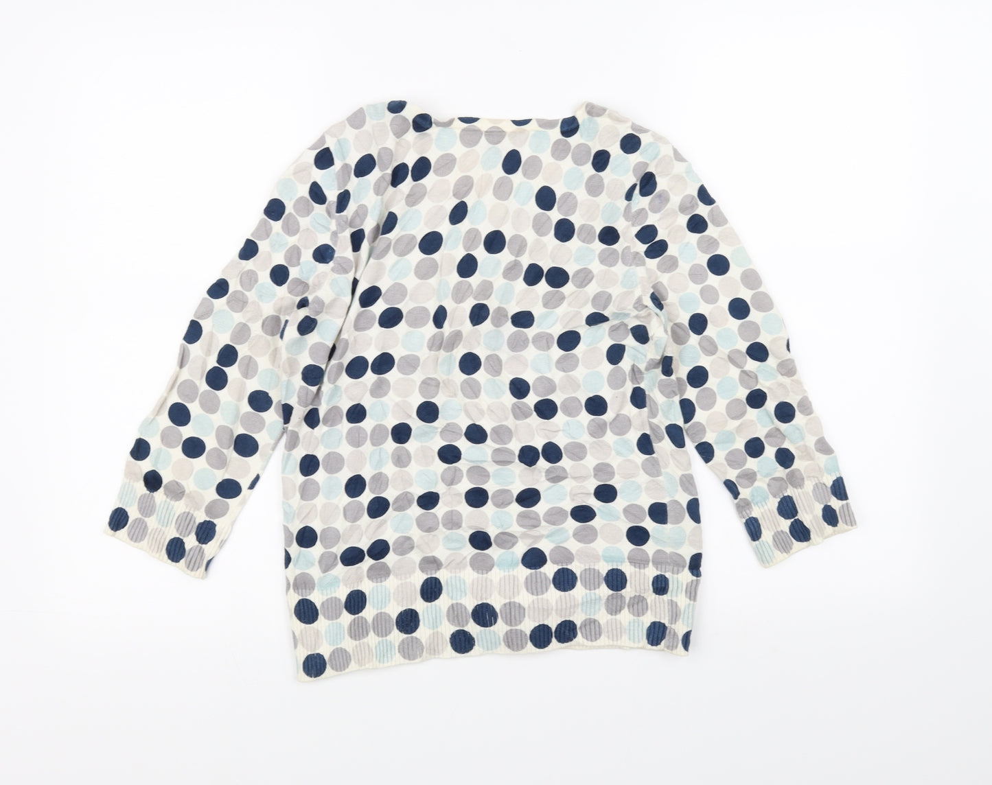 Ann Taylor Womens White Polka Dot  Cardigan Jumper Size S
