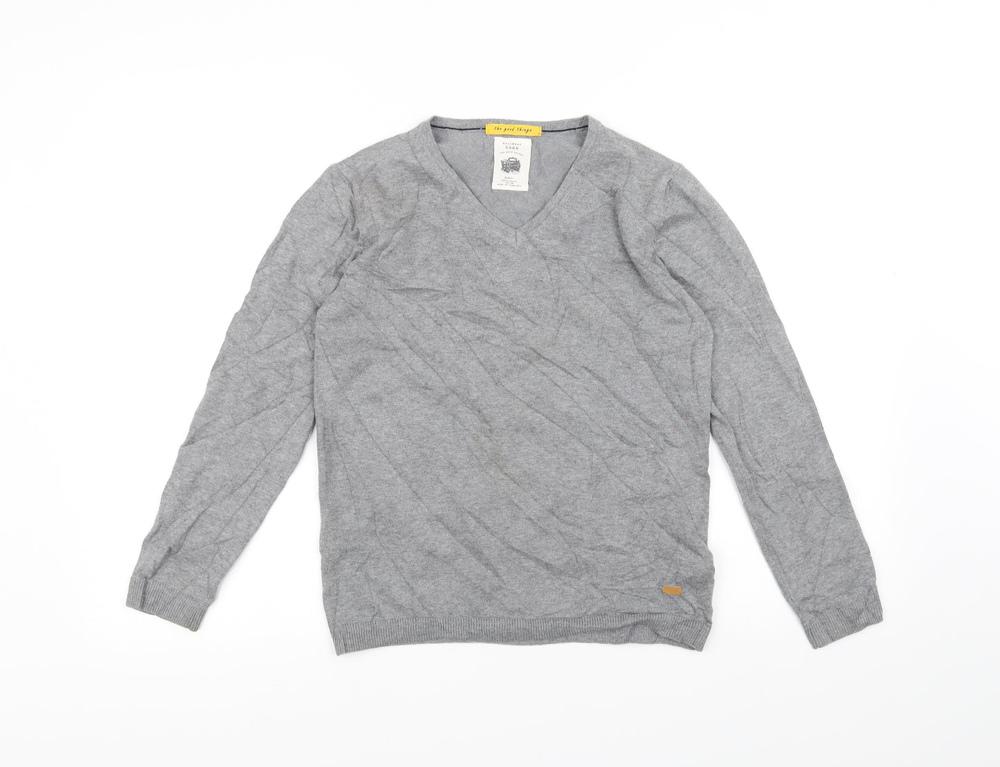 Zara Boys Grey   Basic T-Shirt Size 9-10 Years