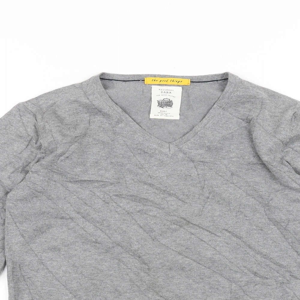 Zara Boys Grey   Basic T-Shirt Size 9-10 Years