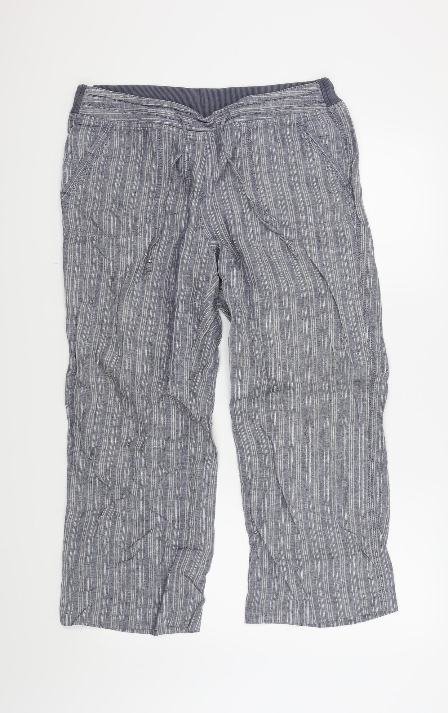 M&S Womens Blue   Trousers  Size 12 L24 in