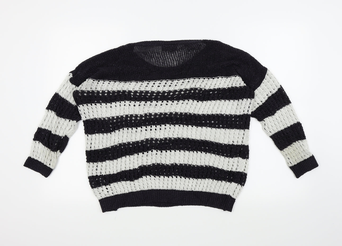 Wallis Womens Blue Striped  Pullover Jumper Size M