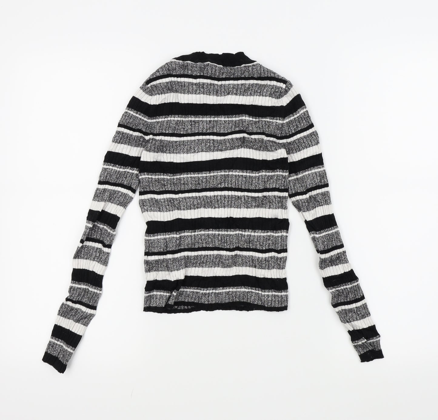 H&M Womens Black Striped  Basic T-Shirt Size XS
