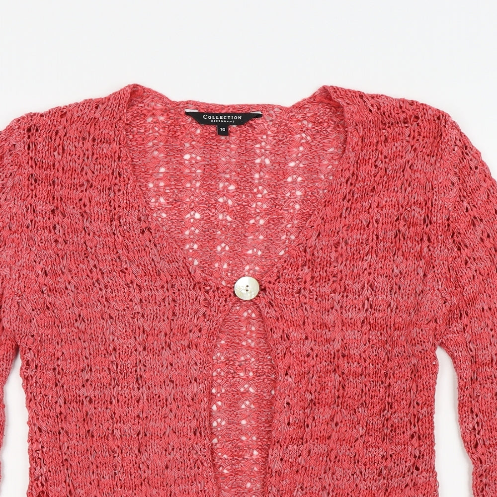 Debenhams Womens Pink   Cardigan Jumper Size 10  - Button closure