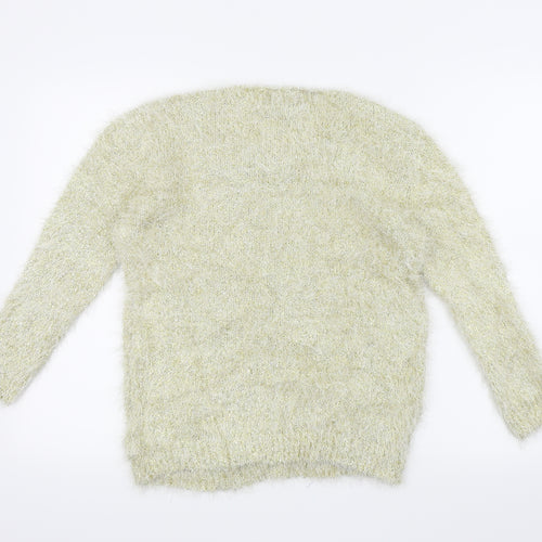 Simon Jefferey Womens Gold   Pullover Jumper Size M  - Front Pockets