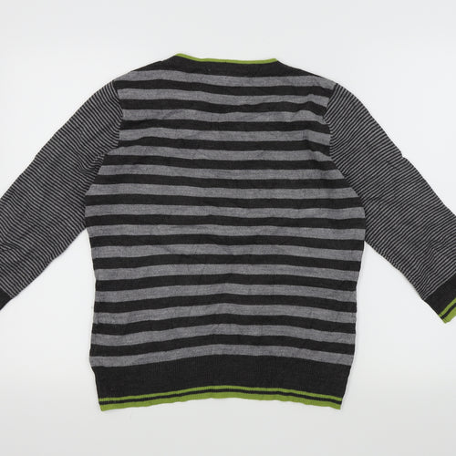 Per Una Womens Grey Striped  Pullover Jumper Size 12