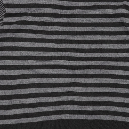 Per Una Womens Grey Striped  Pullover Jumper Size 12