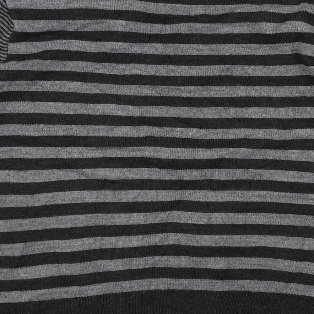 Per Una Womens Grey Striped  Pullover Jumper Size 12