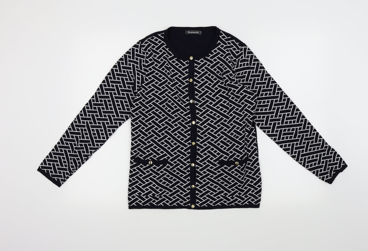 Bon Marché Womens Blue   Cardigan Jumper Size S  - Front Pockets
