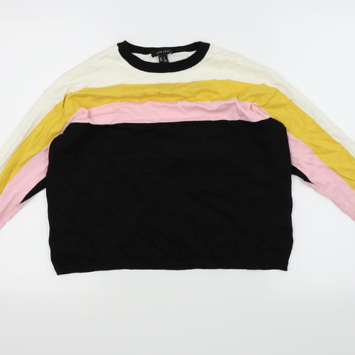 New Look Womens Pink Striped  Pullover Jumper Size S