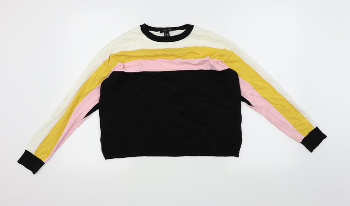 New Look Womens Pink Striped Pullover Jumper Size S