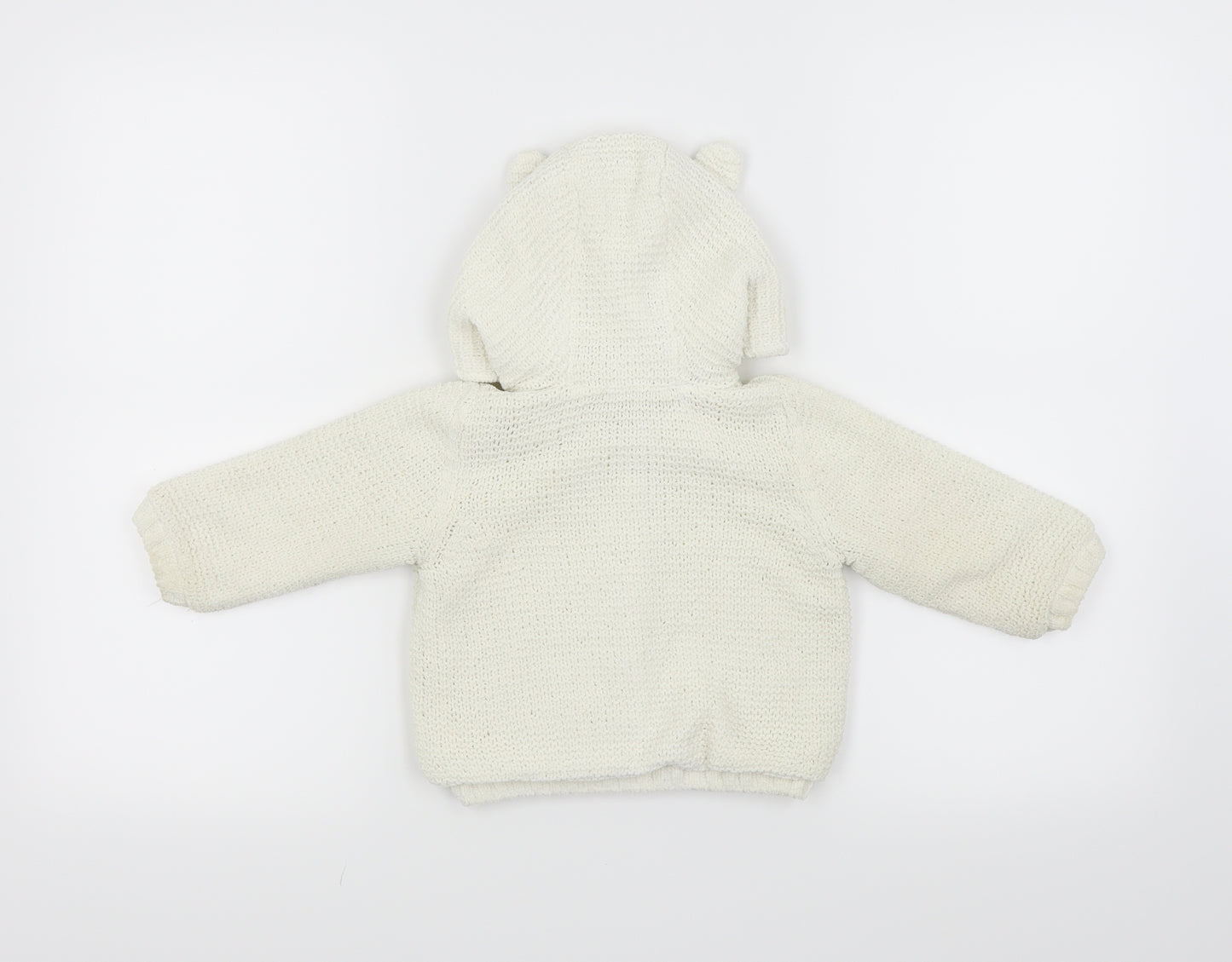 TU Girls White   Cardigan Jumper Size 9-12 Months  - Reindeer