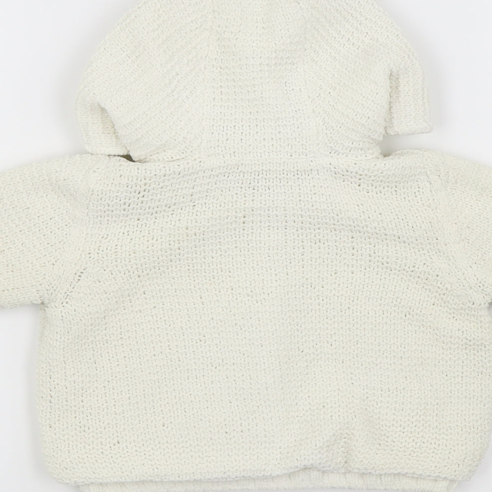 TU Girls White   Cardigan Jumper Size 9-12 Months  - Reindeer