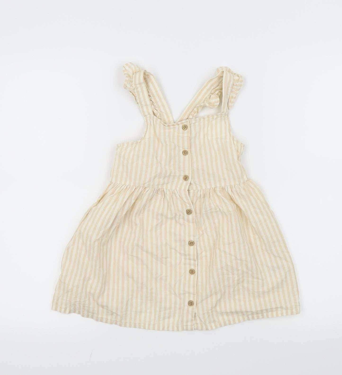 H&M Girls White Striped  A-Line  Size 4 Years